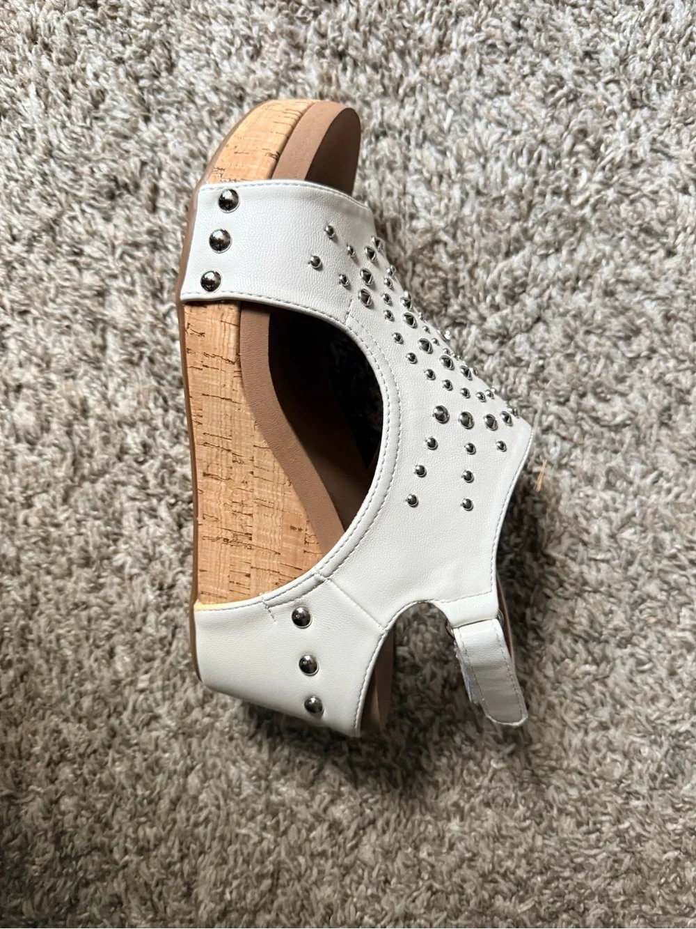 Corkys White Studded Wedge Sandal